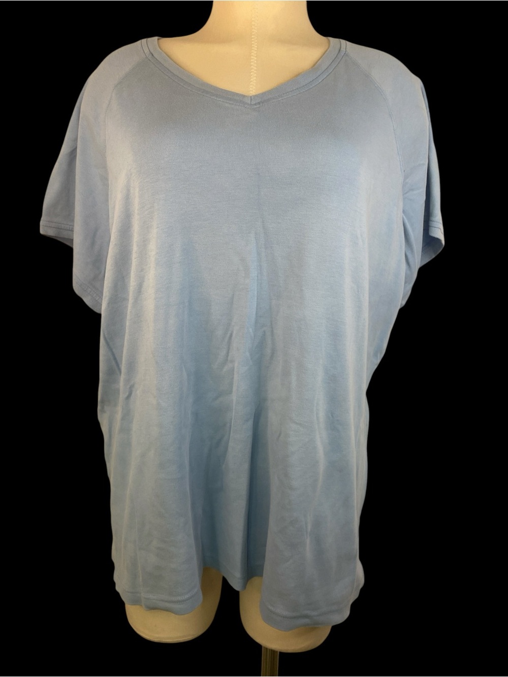 Duluth Trading Company Light Blue V-Neck Women's Top 2XL